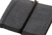 Striped Border Pashmina  - Charcoal with Black border