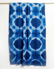 Tie and Dye Star Light Pattern Super Soft Woolen Muffler - Royal Blue