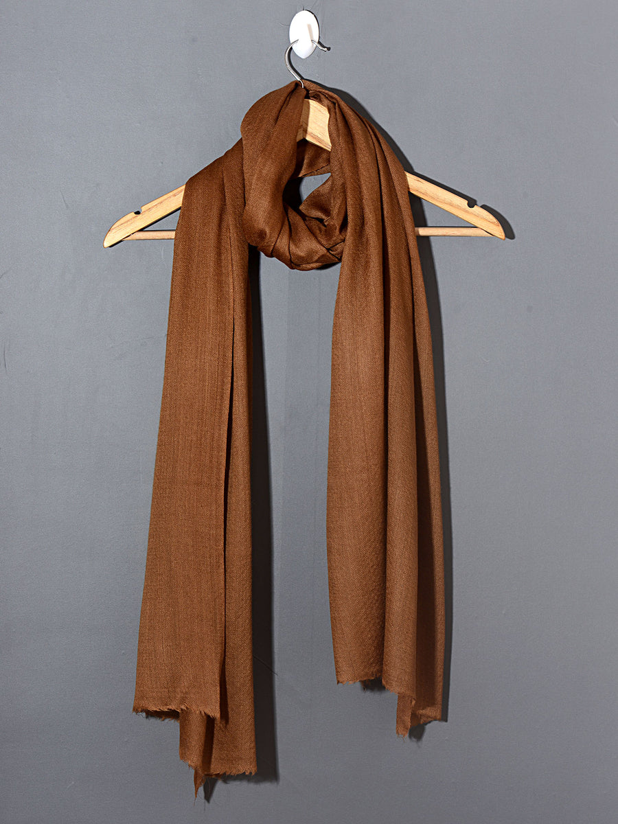 WALNUT BROWN Solid Pashmina