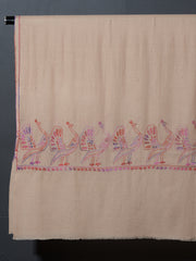 MAYURA, the Peacock Magnificent Hand Embroidered Stole -Pearl Pastels